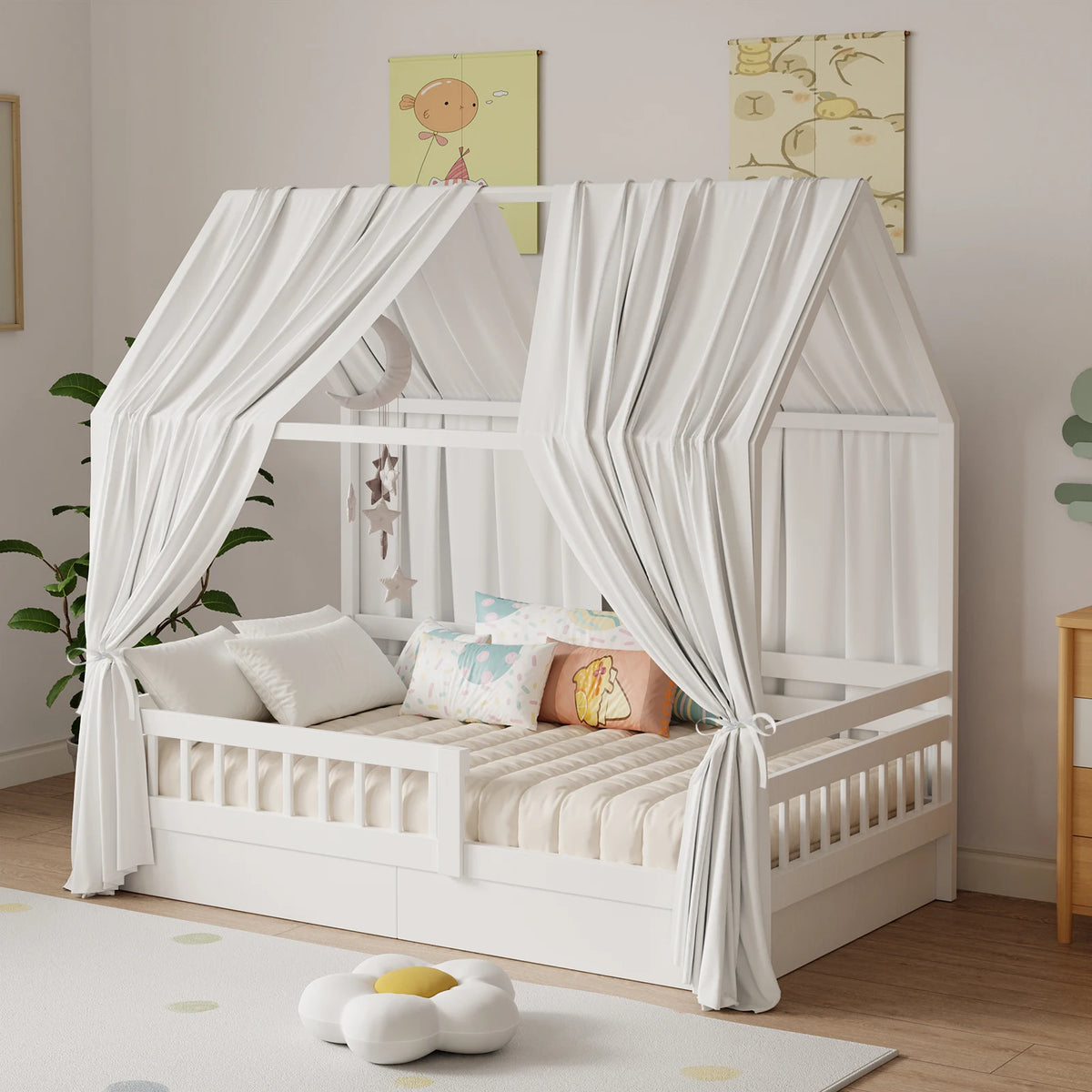 Soft Muslin Bunk Bed Canopy for Kids' Bedroom Decor