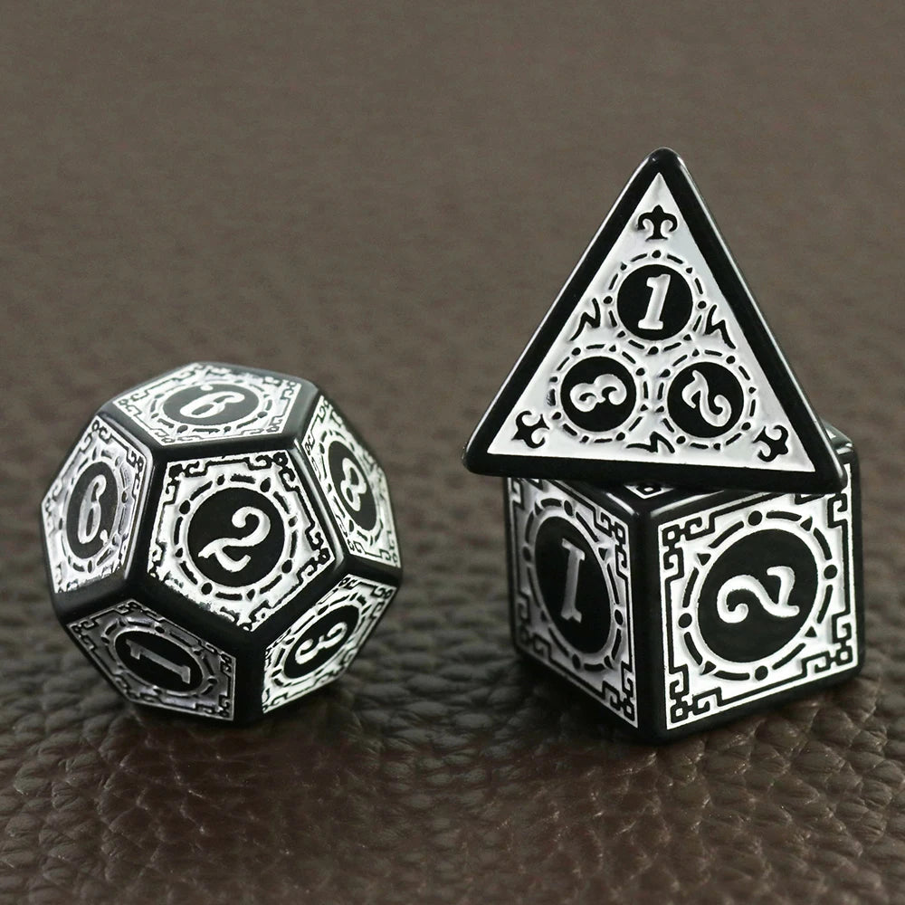 Textured Polyhedral Dice Set for RPG and Tabletop Games
