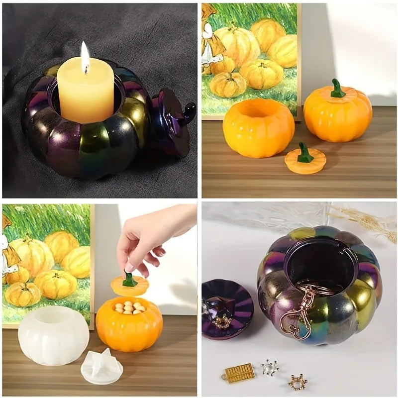 Pumpkin Silicone Mold Set for Resin, Candles & Candy Jars (2-Pack)