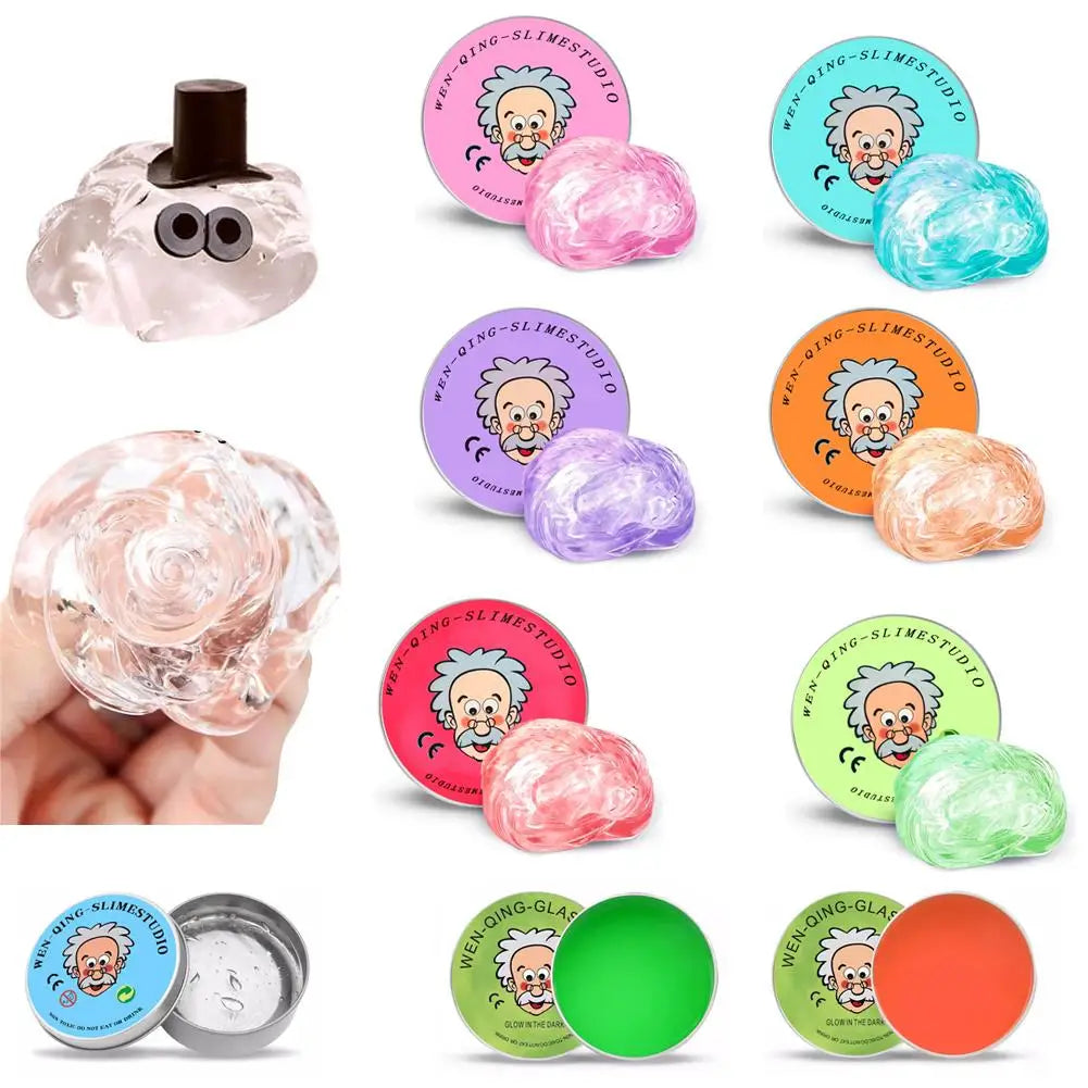 Crystal Clear Sensory Putty with Tin – Stress Relief & Bouncing Toy