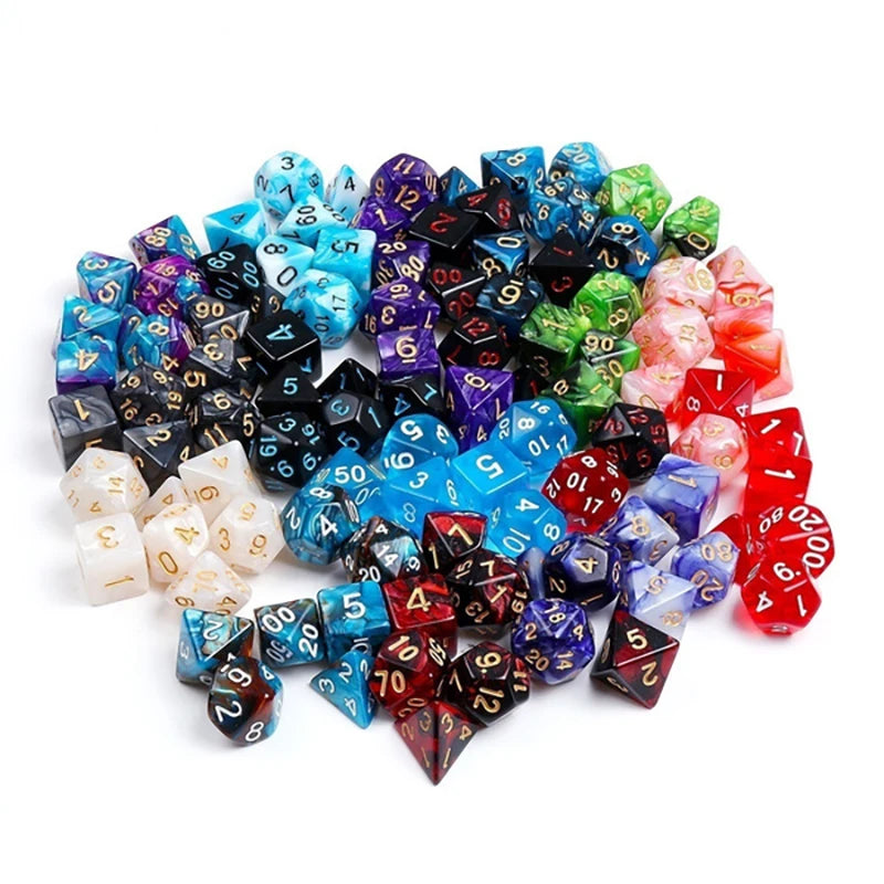 Multicolor Polyhedral Dice Set for RPG and Board Games