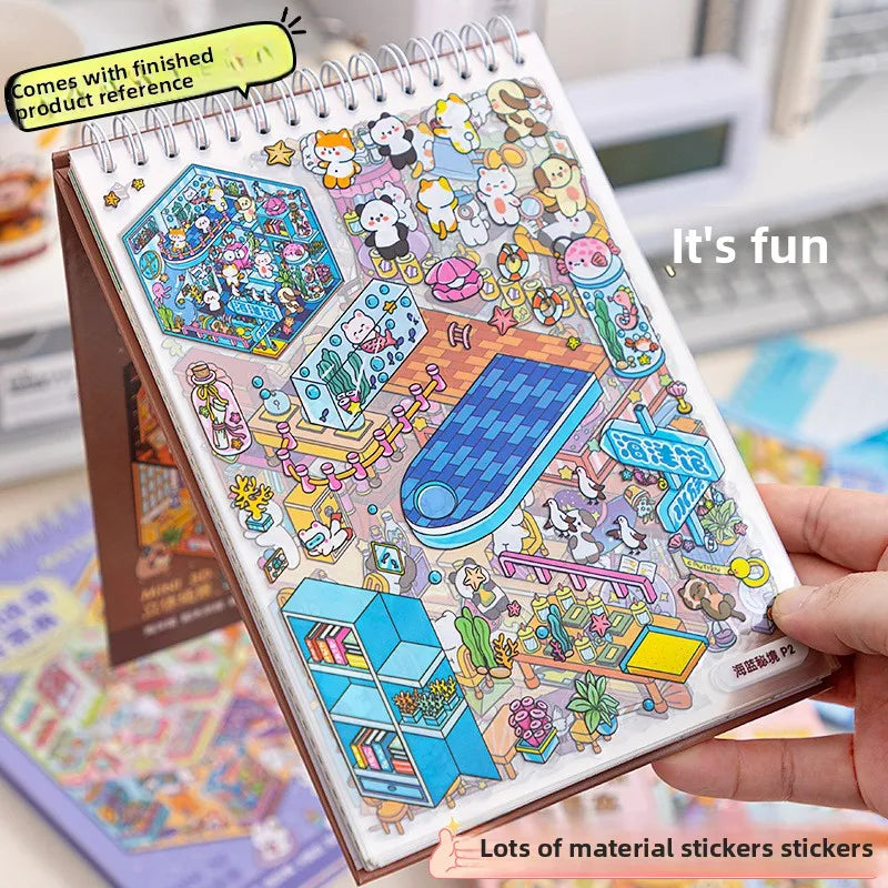 3D Landscape Sticker Collection Book for Scrapbooking & Journaling
