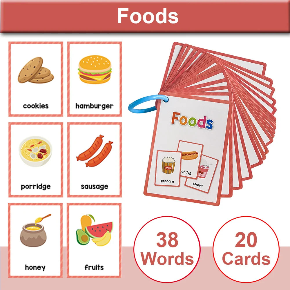 Montessori English Word Learning Cards for Kids