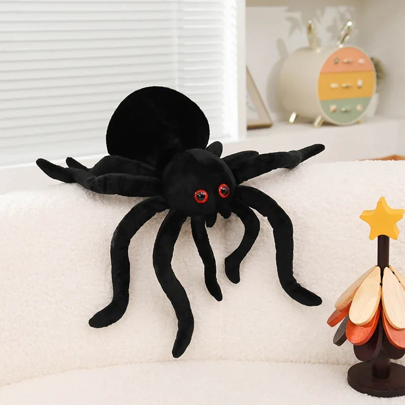 Realistic Tarantula Spider Plush Toy - Soft Cuddly Halloween Stuffed Animal