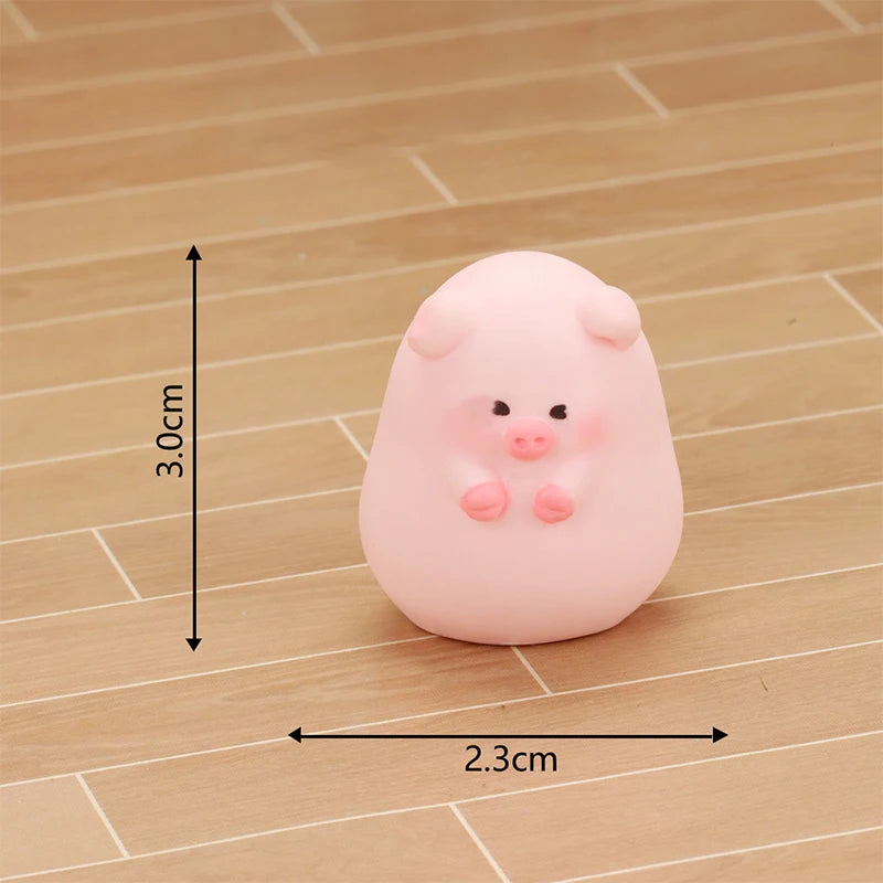 Cute Mini Piggy Resin Figurine for Desk, Shelf & Garden Decor