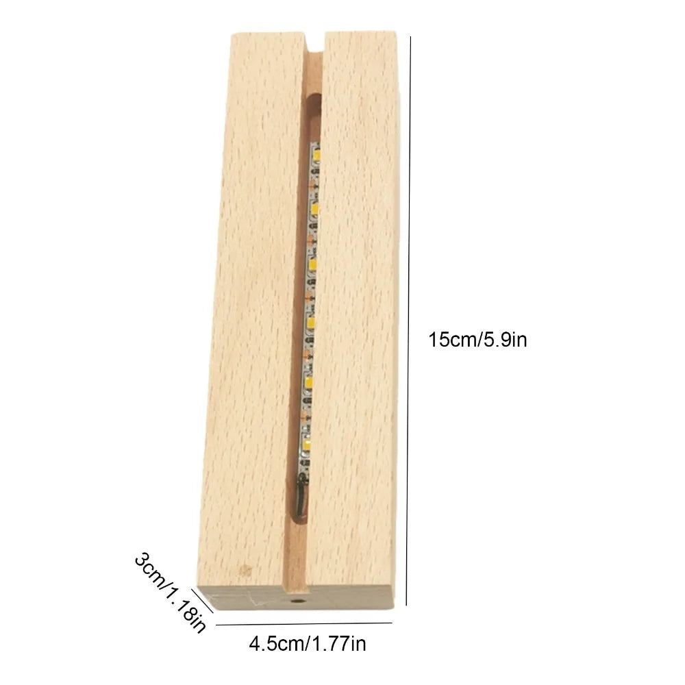 Guitar Pick Display Stand with LED Light and Wood Base