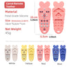 A set of five silicone carrot remote teethers in white, yellow, red, and blue colors shown next to the product details.