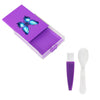 Purple diamond painting storage organizer box with a butterfly design and a white tool inside