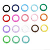 A collection of colorful alloy snap hook keychain clips in various colors including black, blue, pink, orange, and green.