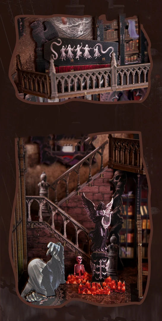Haunted Halloween Book Nook DIY Kit with LED Lighting