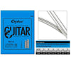 A package of Orphée guitar strings with a diagram showing the string profile and gauge options.