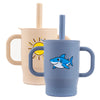 Silicone Baby Sippy Cup with Straw and Handles