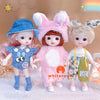 16cm Articulated Fashion Doll with Big Eyes and Dress-Up Outfit