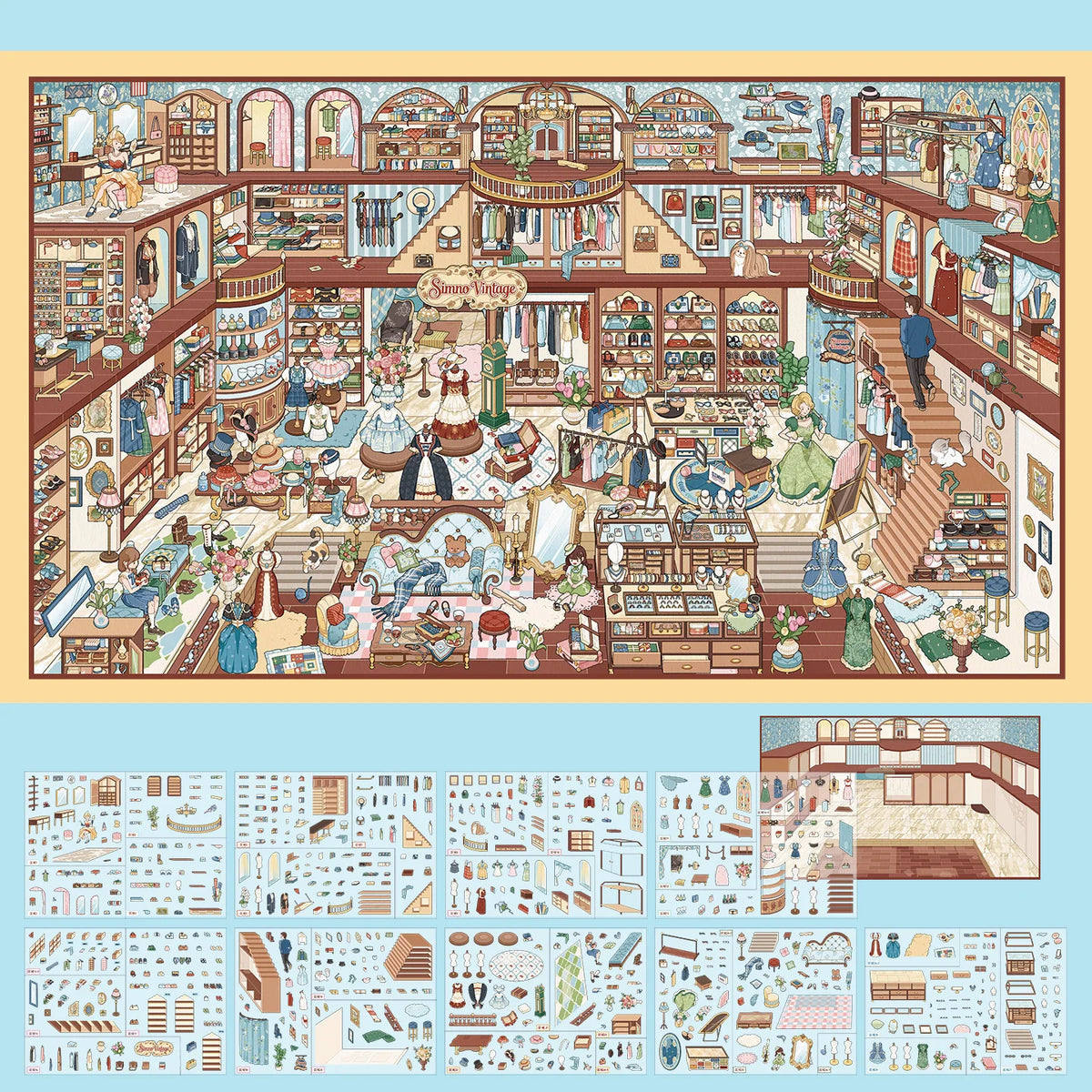 3D House Scene Stickers for Scrapbooking and DIY Crafts