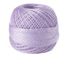 Purple crochet thread for tatting and embroidery, wound into a ball.