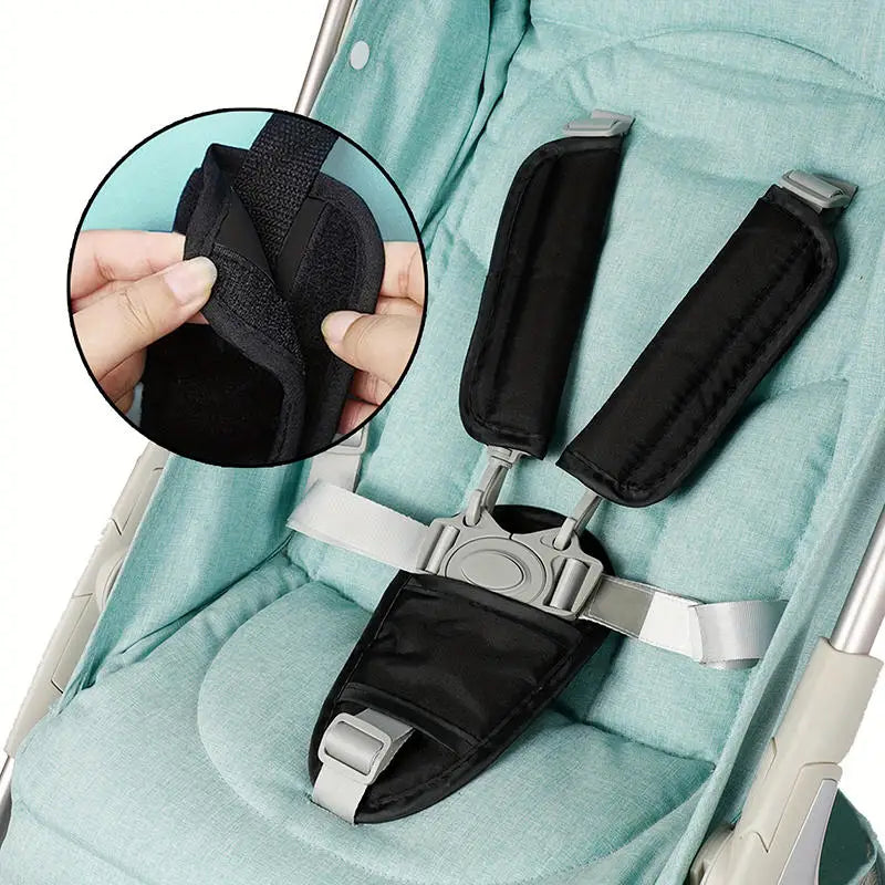 Universal Stroller Shoulder Strap Covers – Soft Cushioned Safety Belt Pads