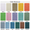 A showcase of various linen book binding cloth colors including white, beige, khaki, yellow, orange, pink, purple, green, and