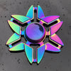 A rainbow metal fidget spinner with a smooth silent rotation, featuring iridescent and holographic colors.