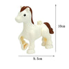 A white horse building block with brown mane and tail, shown from the side.