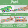 Instructions for a game where players sort colored beads in sequence by feeding them to a crocodile base.