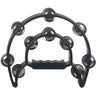 Black double-layer tambourine with metal bells for kids