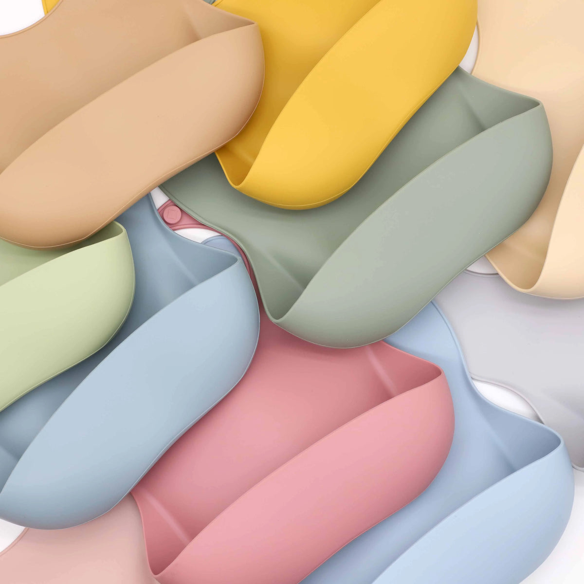 Adjustable Silicone Baby Bib with Food Catcher Pocket