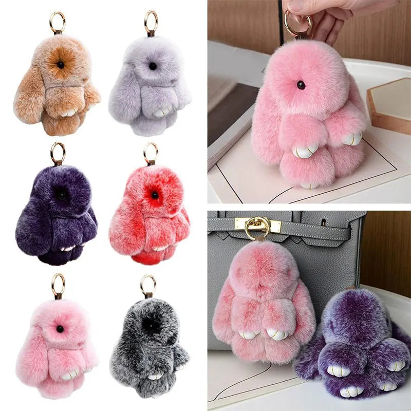Plush Bunny Keychain Charm