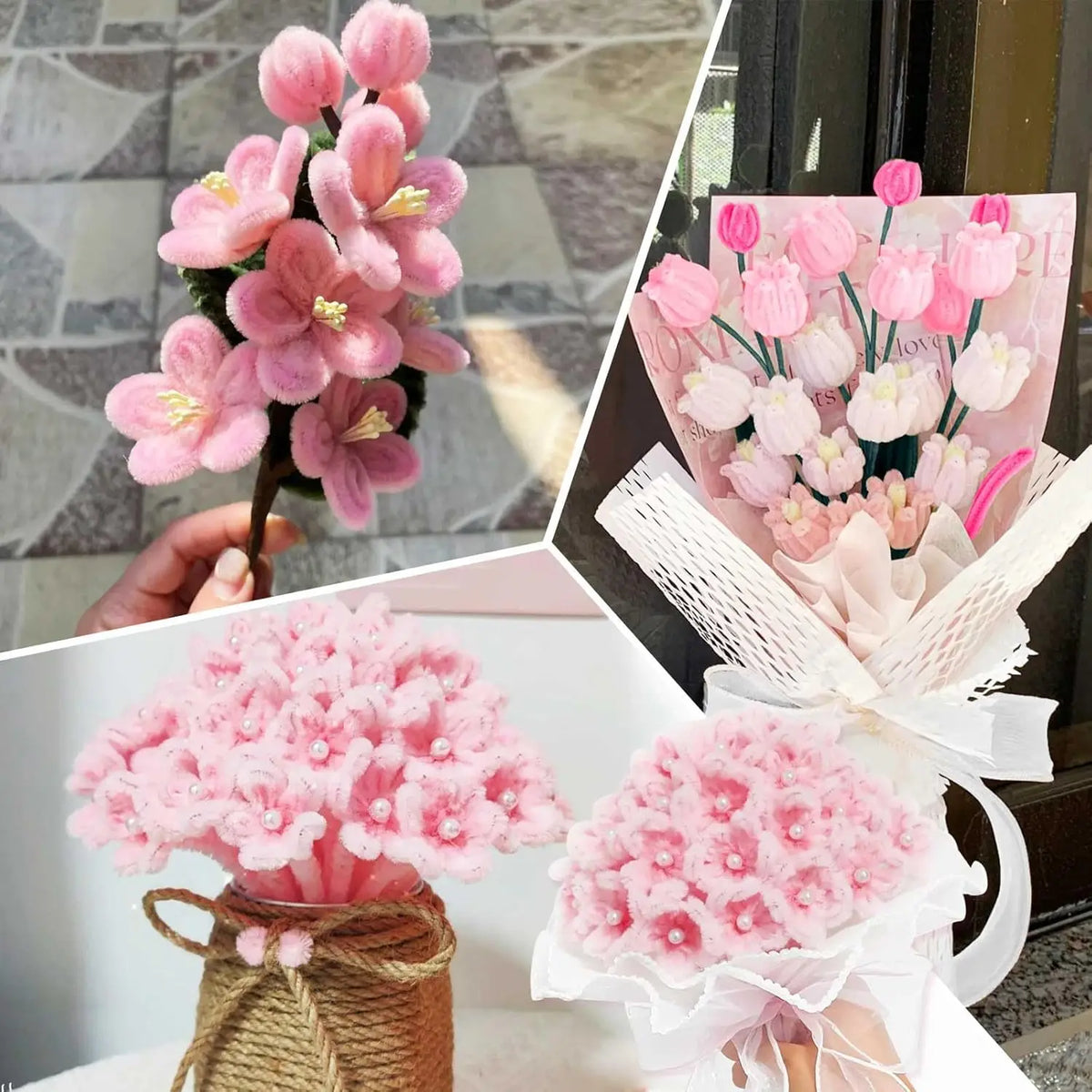 472-Piece Chenille Stem Craft Kit with Floral Wire & Gardening Tape
