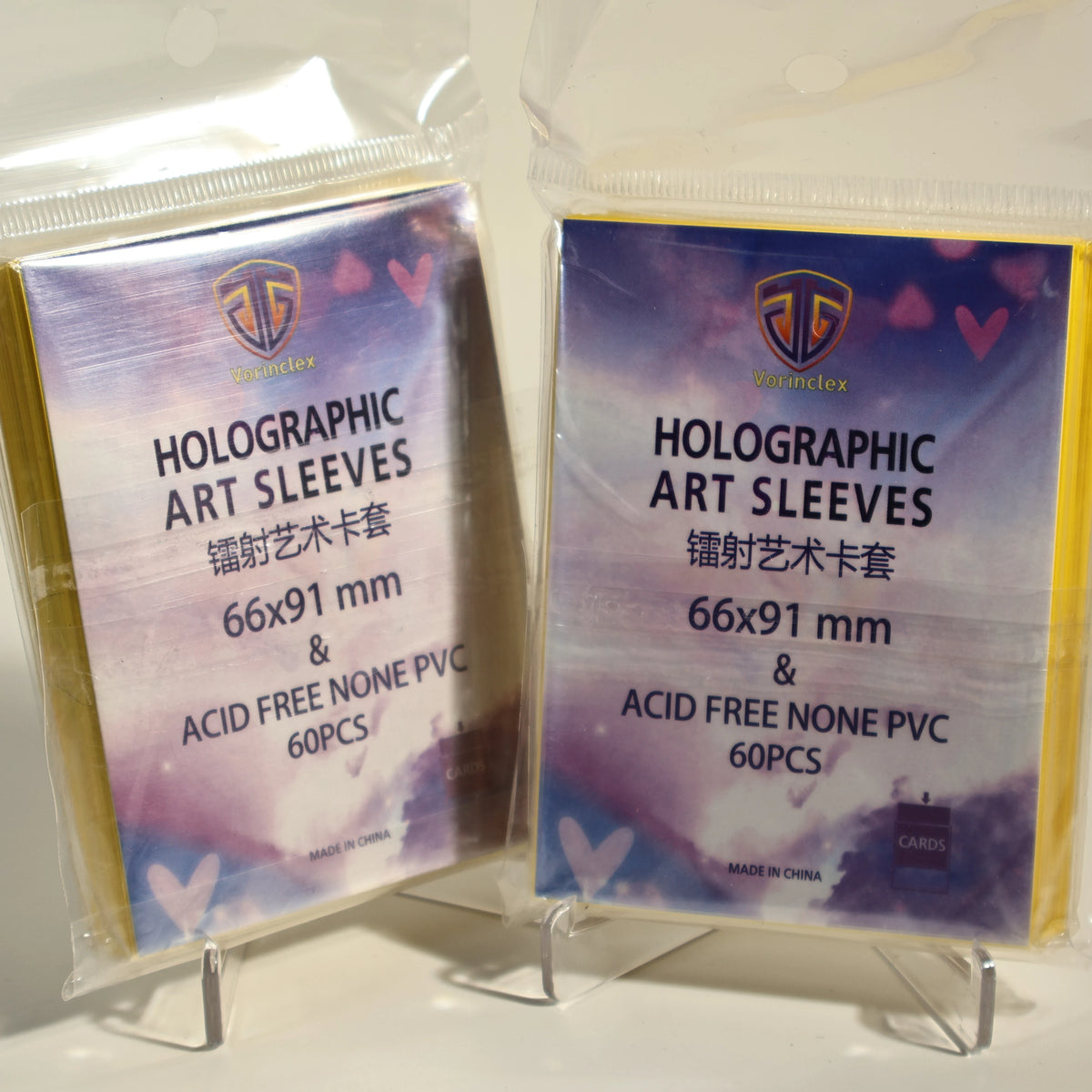 Holographic Heart-Shaped Card Sleeves (60-Pack) – Acid-Free Protectors for TCG & Collectible Cards