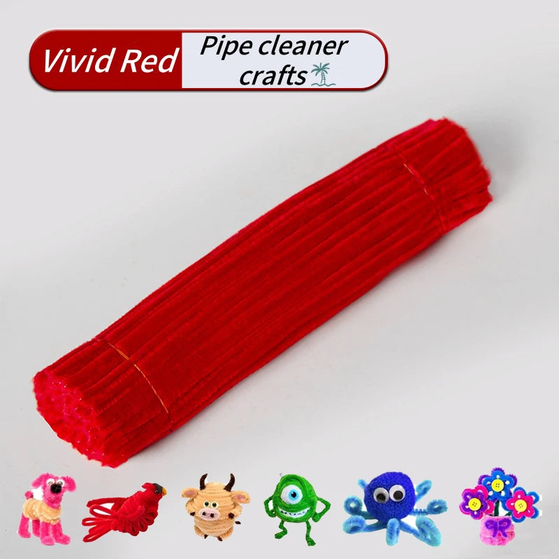 100-Piece Chenille Stem Pipe Cleaners for Crafts & Decor