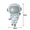 A white foil balloon plane model with a clear visor and detailed body, shown in a side view.