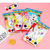 A colorful DIY cartoon coloring painting kit for kids featuring various paint and drawing tools.