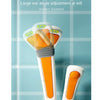 A white rabbit-shaped electric bath shower toy with an orange body and multiple spray nozzles.