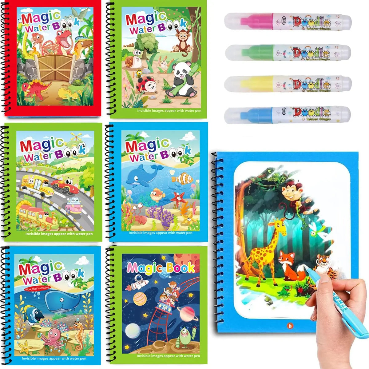 Reusable Water Drawing Book with Refillable Pen