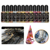 A set of 12 alcohol pearl candle dye pigments in various shades including green, gold, bronze, and silver.