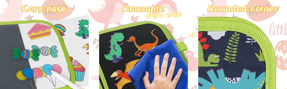 Reusable Erasable Doodle Book for Kids with 12 Watercolor Pens