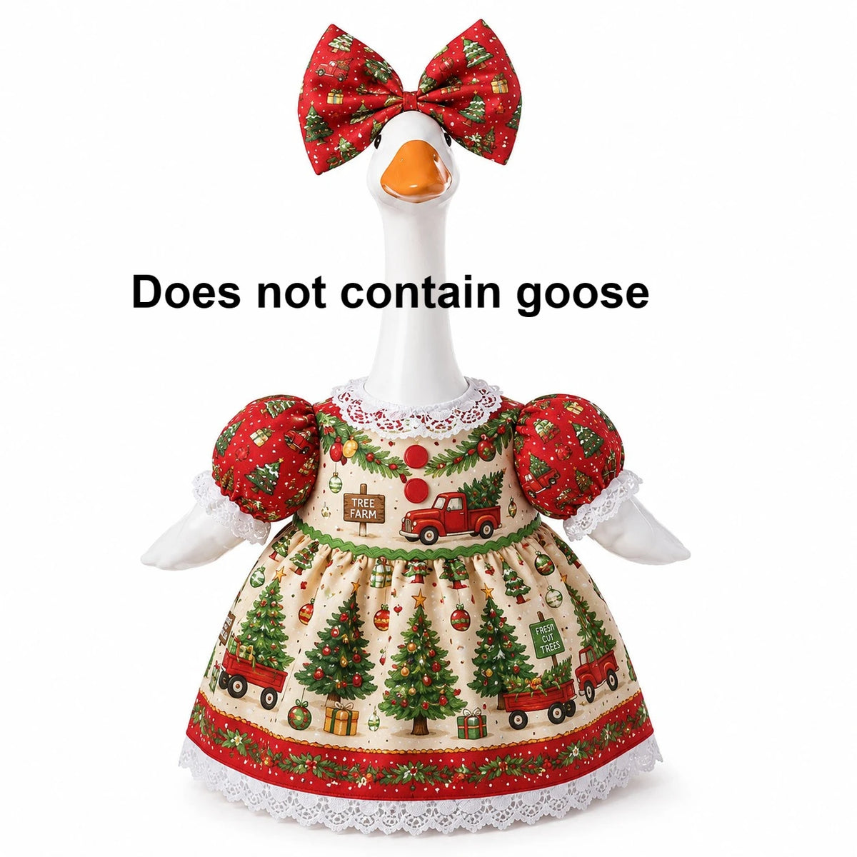 Festive Goose Costume for Outdoor Christmas Décor (Fits 23in Statues)