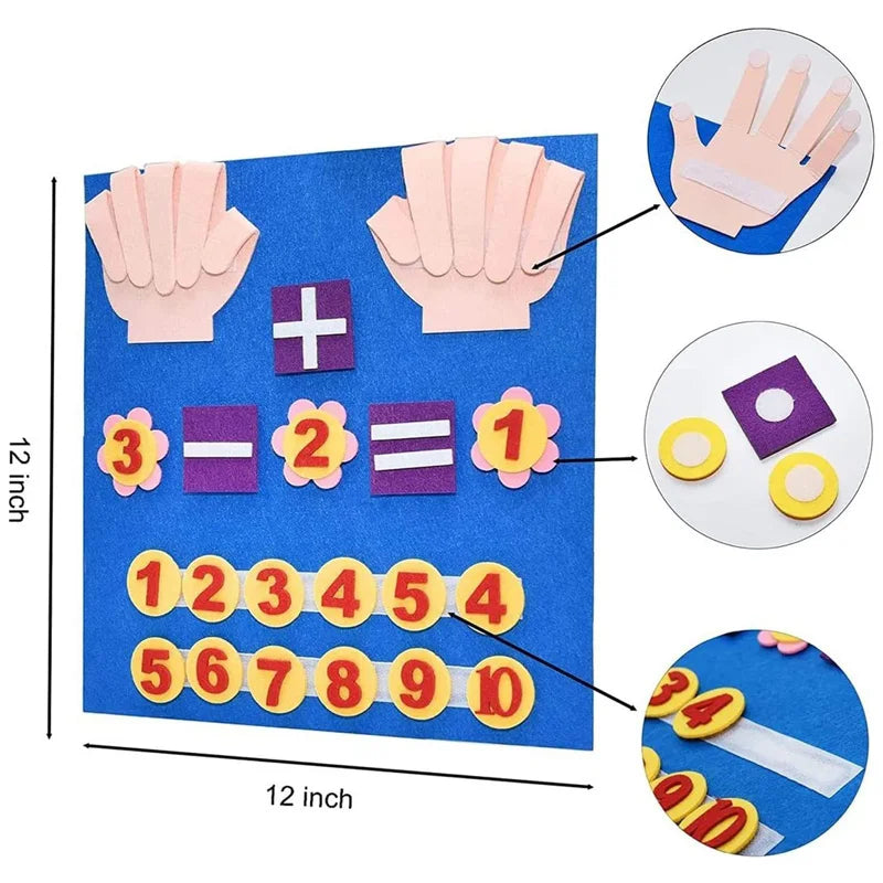Montessori Felt Finger Numbers Math Toy for Kids