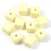 Classic Plaid Acrylic Cube Beads for Jewelry Making