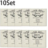 A set of 10 classical guitar strings, including white nylon and silver-plated copper wound strings.