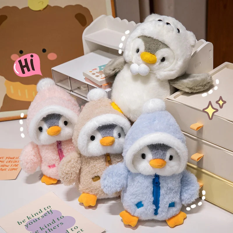 Adorable Kawaii Penguin Plush Toy with Hat and Scarf - 25cm Soft Stuffed Animal