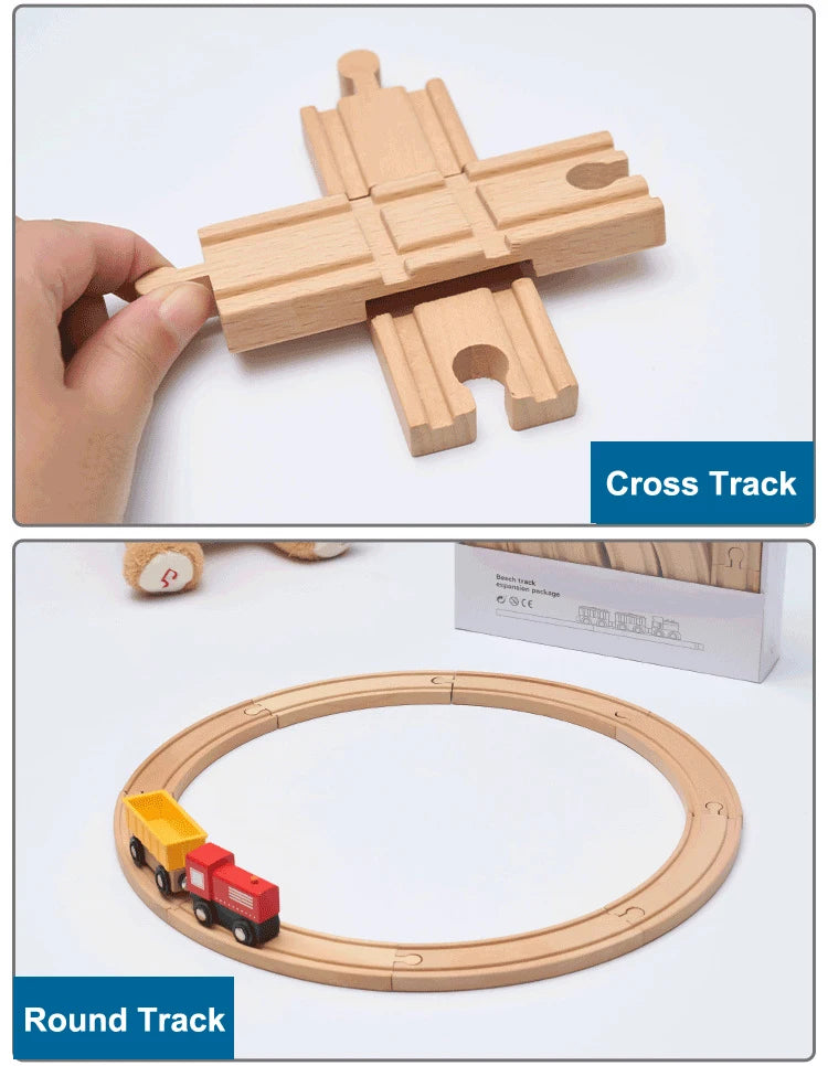 Wooden Train Track Expansion Set – Compatible with All Major Brands