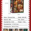 DIY Book Nook Kit – Christmas Shop Miniature Wooden Model with Lights