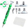 A set of interchangeable resin diamond painting brushes with six tips and a clear plastic tray.