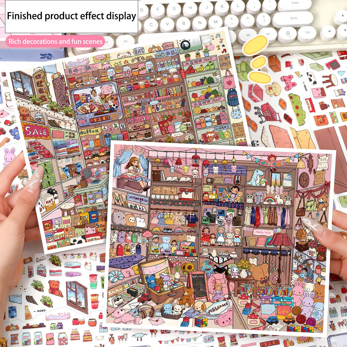 Extra-Large Vintage Grocery Store Decorative Sticker Set