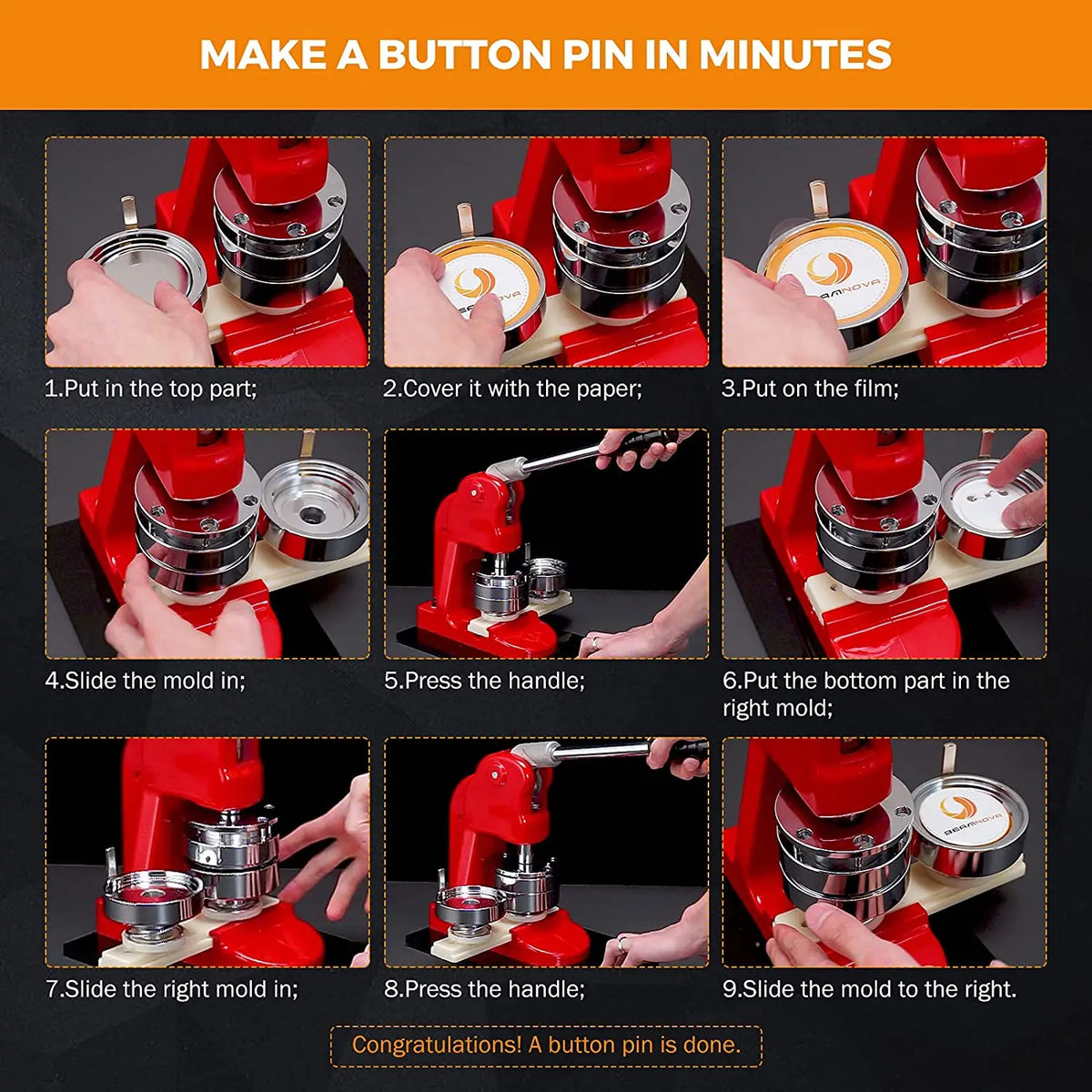 Blank Button Pin Making Kit – 100 Pieces, Multiple Sizes
