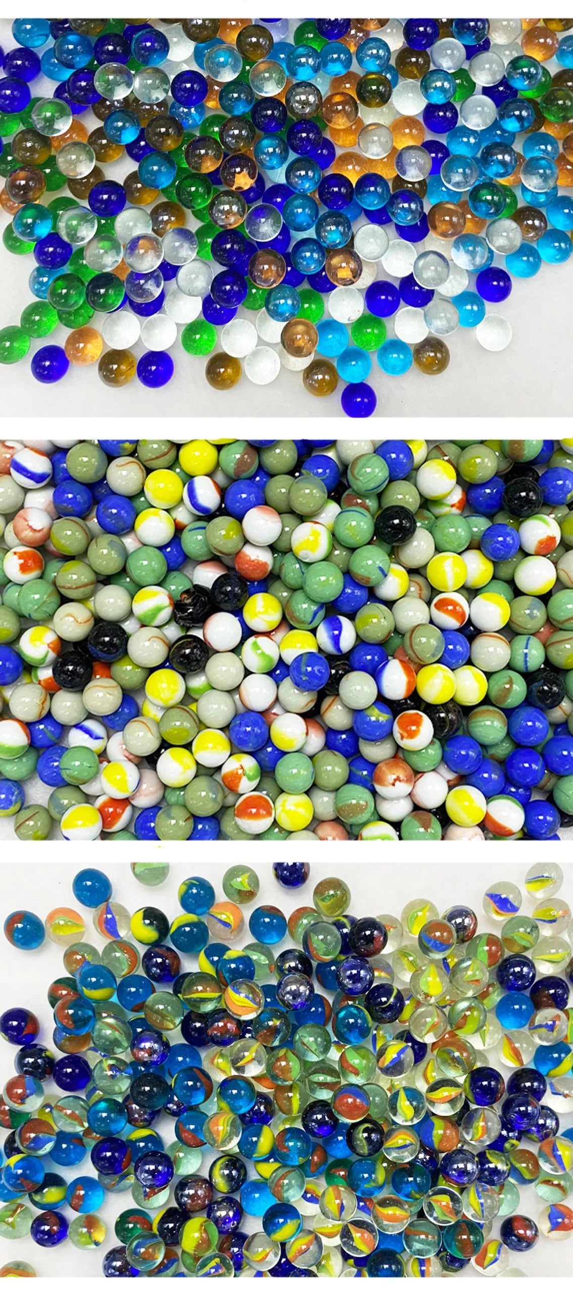 Colorful Glass Marbles for Play, Decor & Craft Projects