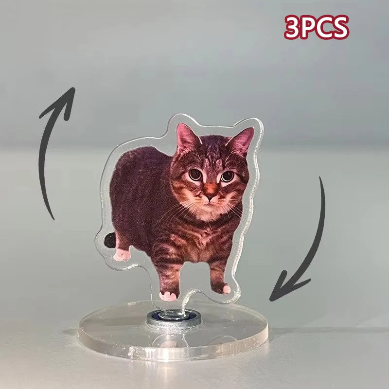 Rotating Cat Figurine Desk Decor