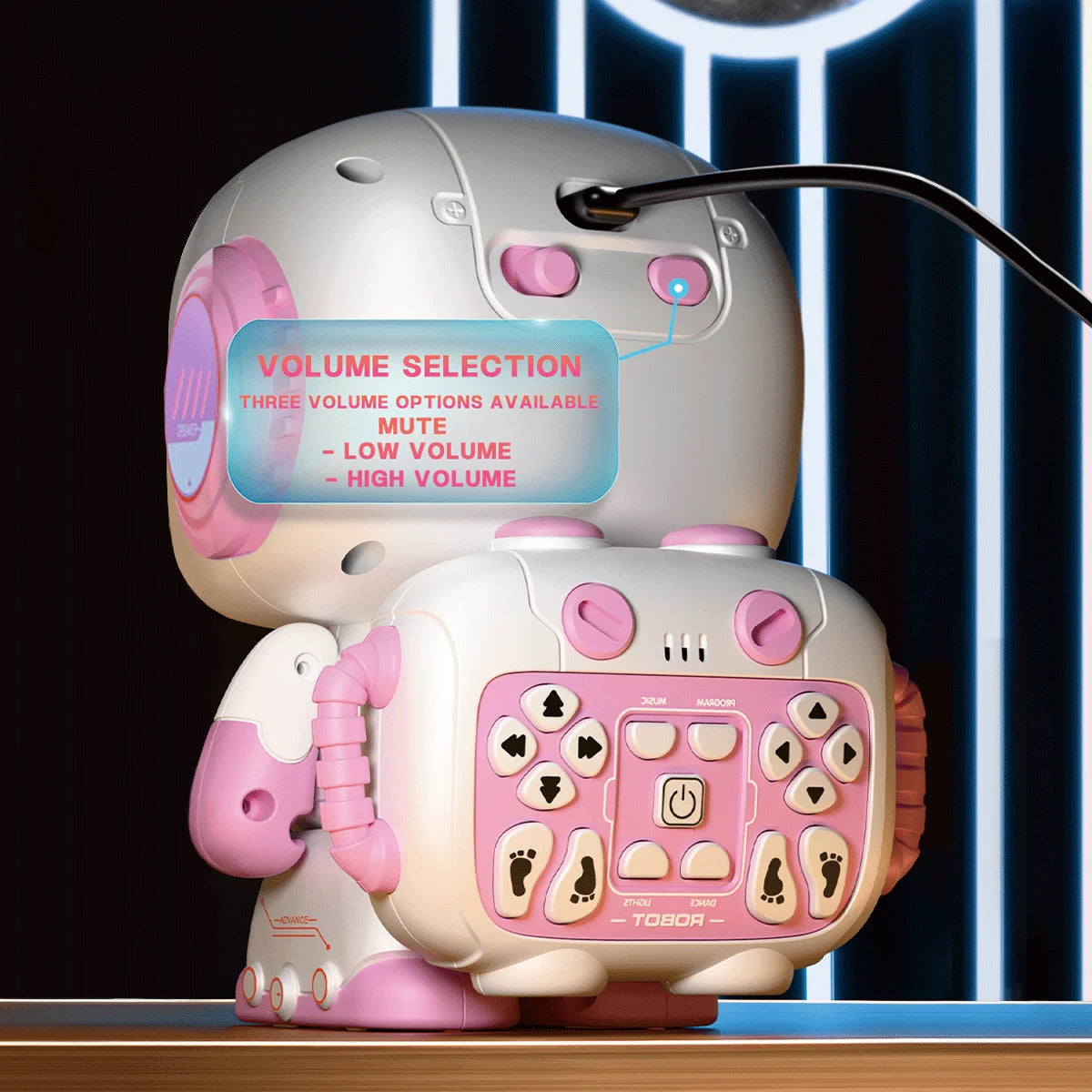 Interactive Remote Control Robot with Lights, Music & Recording