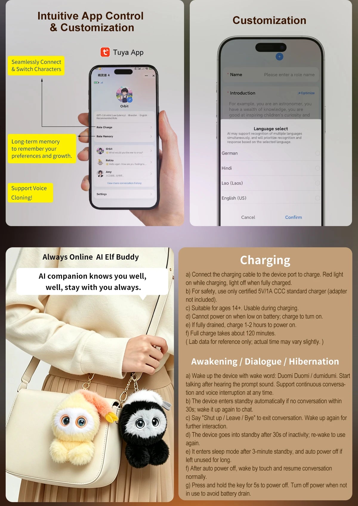 Interactive AI Plush Robot with LED Eyes & Voice Control